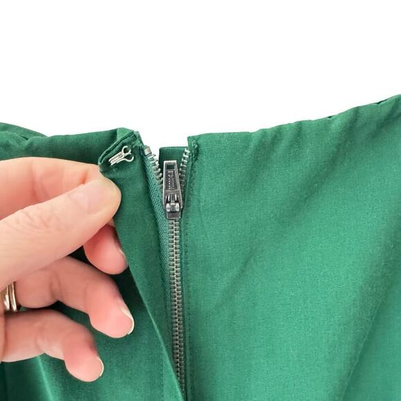 J.Crew Peplum Mini Dress Womens 4 Green Corset Sweetheart Neckline Spring Party - Picture 9 of 10